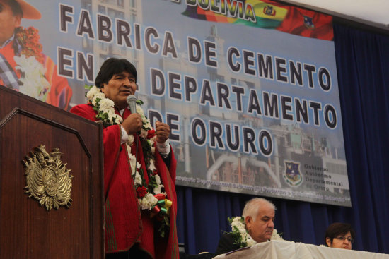 PRESIDENTE. Evo Morales, en el acto.