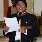 POSICIN. El presidente Evo Morales en conferencia de prensa, ayer.