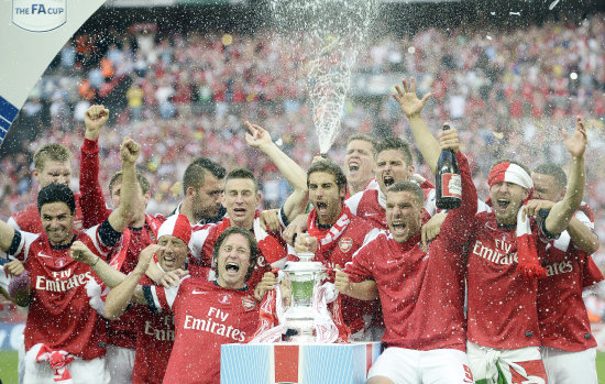 La celebracin del Arsenal, luego de conquistar la FA Cup de Inglaterra.