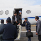 VISITA. El presidente Evo Morales lleg en una pequea aeronave a Alcantar a verificar la construccin que financia el Gobierno Nacional.