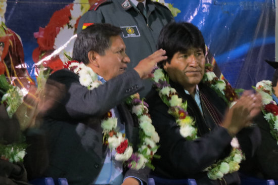 ENCUENTRO. El Alcalde y el Presidente inauguraron la unidad educativa Gran Mariscal de Ayacucho.