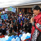 PRESENCIA. El presidente Evo Morales estuvo en la comunidad de Sajlina, donde entreg una unidad educativa.