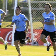 Diego Godn (i), Cristian Rodrguez y Jos Mara Gimnez se sumaron.