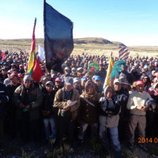 Protesta. El corte de la carretera Potos-Oruro, a la altura del Cruce Ventilla, cumple una semana.