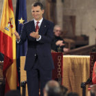 CEREMONIA. El futuro Felipe VI de Espaa durante una ceremonia protocolar, ayer.