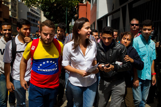 CITADA. Mara Corina Machado durante una reciente aparicin en un acto poltico.