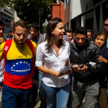 CITADA. Mara Corina Machado durante una reciente aparicin en un acto poltico.