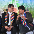 AMISTAD. El presidente de Ecuador, Rafael Correa, y de Bolivia, Evo Morales.