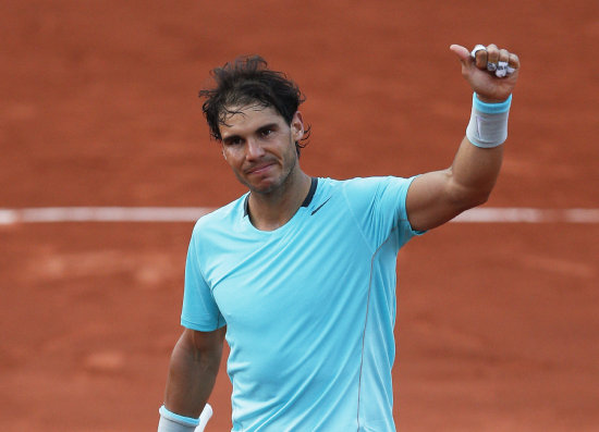 Nadal festeja el triunfo sobre su coterrneo Ferrer.