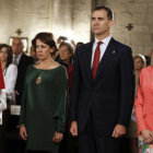 CEREMONIA. Felipe de Borbón y la princesa Letizia durante un reciente acto oficial.