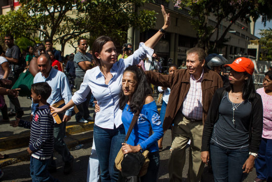 PERSEGUIDA. La ex diputada venezolana durante un reciente acto poltico.