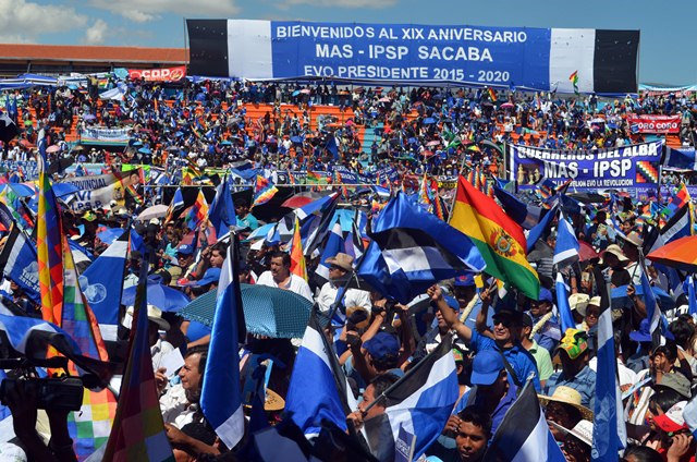 CAMPAA. Una concentracin pasada del MAS en Cochabamba.