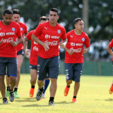 El entrenamiento de la seleccin chilena en suelo brasileo.