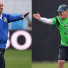 Luiz Felipe Scolari y Miguel Herrera, seleccionadores de Brasil y Mxico, respectivamente.