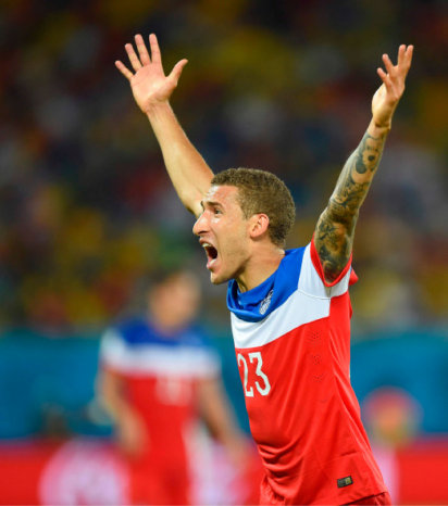 John Brooks, de Estados Unidos, celebra el segundo y definitivo gol que marc ante la seleccin de Ghana.