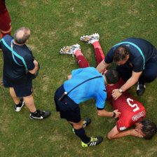 El jugador portugus Fabio Coentrao se lesion frente a Alemania, el pasado lunes.