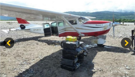 OPERATIVO. La avioneta boliviana decomisada con 333 kilos de cocana en Per.