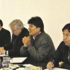 REUNIN. Evo Morales preside la reunin de su gabinete.