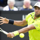 El espaol Fernando Verdasco responde durante su partido.