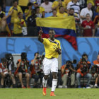 El delantero Jackson Martnez anot dos goles para el triunfo de Colombia sobre Japn.