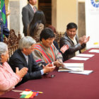 ACTO. La promulgacin de la norma, ayer, en Palacio de Gobierno.