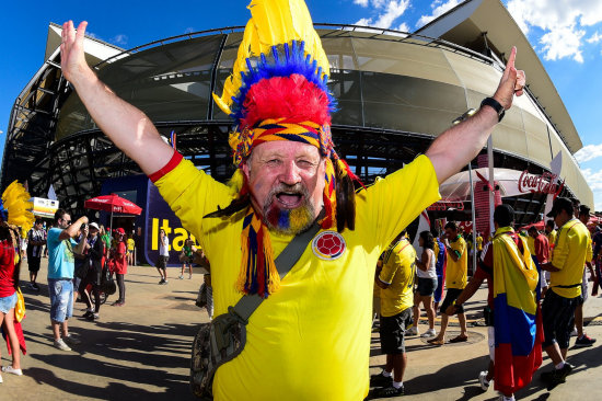 Aficionados colombianos comienzan a llegar a Ro de Janeiro.