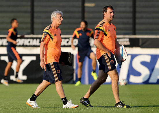 El tcnico de la seleccin de Colombia Jos Pekerman, durante una prctica.