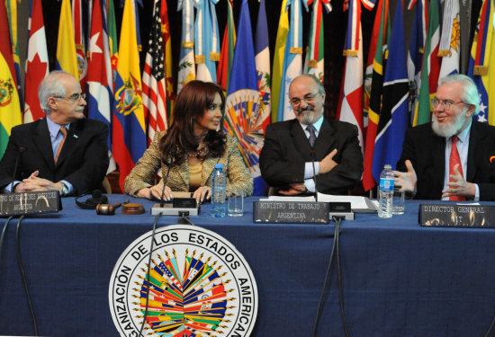 ORGANISMO. La Asamblea General de la OEA durante una de sus sesiones.