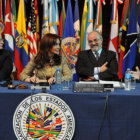 ORGANISMO. La Asamblea General de la OEA durante una de sus sesiones.