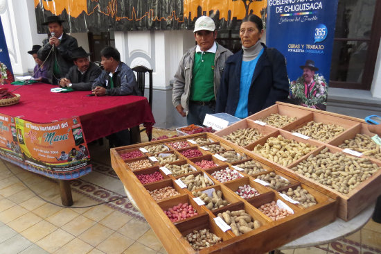 PROMOCIN. El lanzamiento de la feria, ayer, en el hall de la Gobernacin de Chuquisaca.