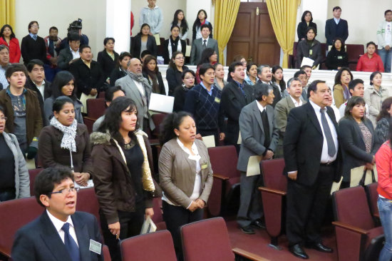 ACTO. La inauguracin del Quinto Coloquio Internacional.