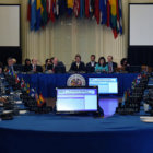 CONSULTA. Vista general de la reunin de consulta de cancilleres de la OEA, ayer.