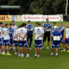 Los jugadores de Argentina participan en un entrenamiento en el complejo Cidade do Galo, en Belo Horizonte.