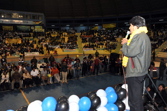 CELEBRACIN. Evo Morales en Cochabamba.