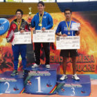 El podio de ganadores de la categoría Mayores Individual.