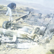 QUEMADO. As qued el vehculo en el que viajaban las cinco vctimas de la tragedia.