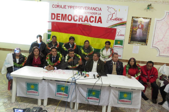 Elecciones. La presentacin de los candidatos de UD por Chuquisaca, ayer.