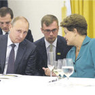 REUNIN. Los presidentes Putin (Rusia) y Rousseff (Brasil) en su encuentro ayer, en Ro.