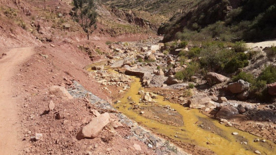 DESASTRE. El colapso del dique de colas provoc que los residuos txicos llegaran al ro Pilcomayo afectando los sembrados.