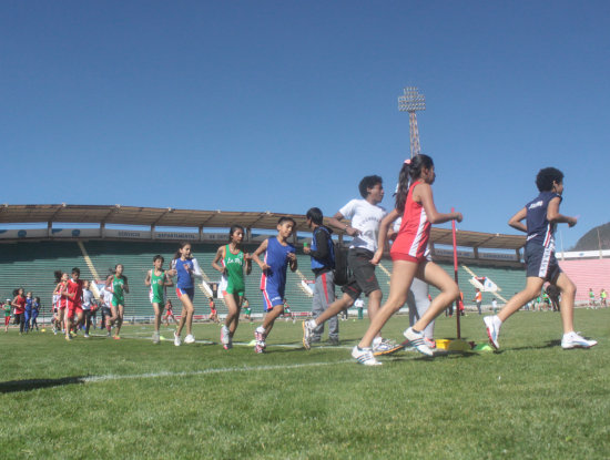 La prueba de resistencia, una de las seis competencias en las que participaron los nios y nias en el Campeonato Nacional de Mini Atletismo.