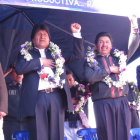 CANDIDATO. El presidente Evo Morales, durante la ceremonia de ayer, en Sucre.