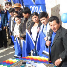 CANDIDATOS. La plancha del MAS en Chuquisaca para las prximas elecciones generales, durante una presentacin pblica reciente.