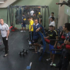 El plantel docto comenz la jornada de ayer con la sesin de fortalecimiento muscular en el gimnasio.