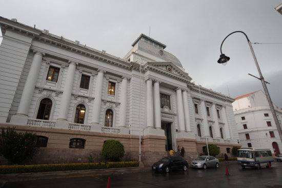 RGANO JUDICIAL. El frontis del Tribunal Supremo de Justicia en Sucre.