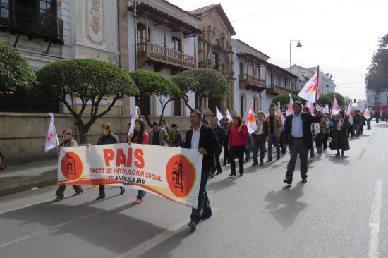 Aniversario. La marcha de la militancia.