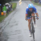 El ciclista lituano Ramunas Navardauskas, del equipo Garmin Sharp, durante la decimonovena etapa del Tour.