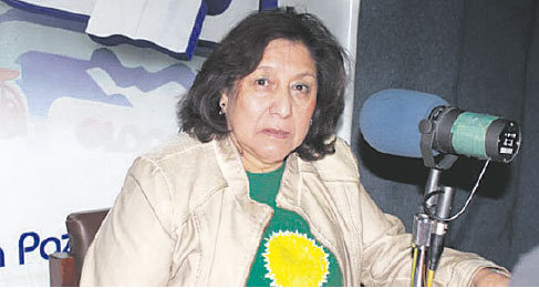 CANDIDATA. Margoth Soria es postulada a la vicepresidencia por los verdes.