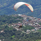 La imagen de uno de los competidores en pleno vuelo.