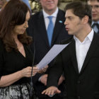 CONTINGENCIA. La presidenta Cristina Fernndez y su ministro de Economa, Axel Kicillof.