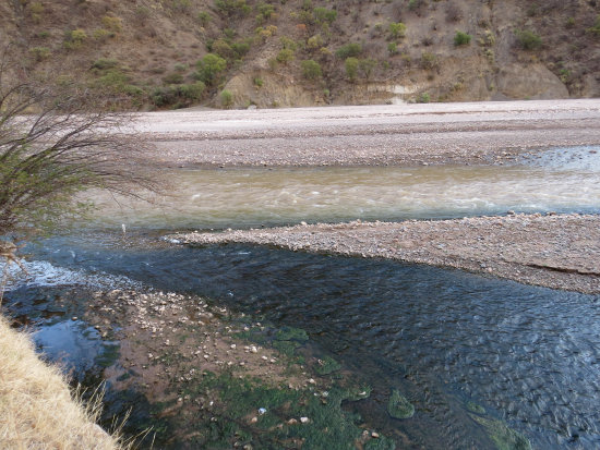 ALERTA. La parte alta del ro Pilcomayo soporta una contaminacin permanente, sin considerar el ltimo derrame de la empresa Santiago Apstol.t